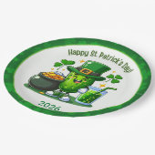 St Patricks Day Happy Pickle Pappteller (Schrägansicht)