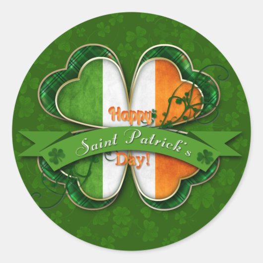 St. Patrick's Day - Happy St. Patrick's Day Runder Aufkleber (Vorderseite)