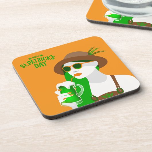 St. Patrick's Day Hard Plastic Beverage Coaster Getränkeuntersetzer (Linke Seite)