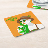St. Patrick's Day Hard Plastic Beverage Coaster Rechteckiger Pappuntersetzer (angewinkelt)