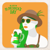 St. Patrick's Day Hard Plastic Beverage Coaster Rechteckiger Pappuntersetzer (Vorderseite)