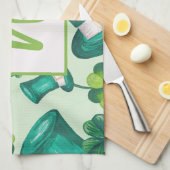 St. Patrick's Day Hat and Clovers Geschirrtuch (Viertel Falte)