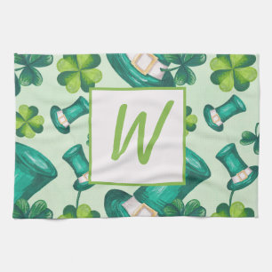 St. Patrick's Day Hat and Clovers Geschirrtuch