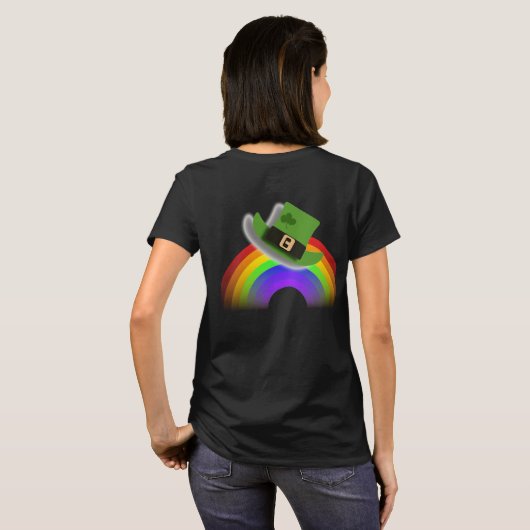St Patricks Day Hat and Rainbow T - Shirt (Schwarz voll)