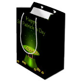St. Patrick's Day Hat Coins Mittlere Geschenktüte (Rückseite Schrägansicht)