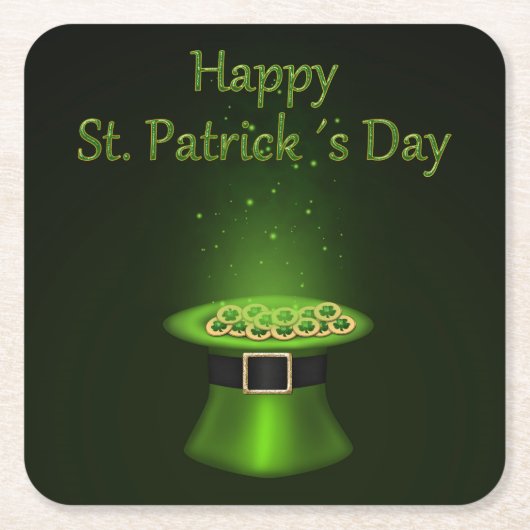 St. Patrick's Day Hat Coins - Paper Untersetzer (Vorderseite)