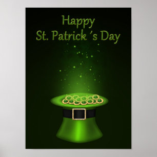 St. Patrick's Day Hat Coins - Poster Print