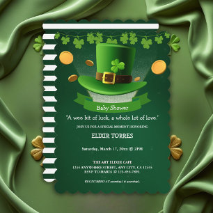 St. Patrick's Day Hat Kleeblatt Gold Baby Shower Einladung