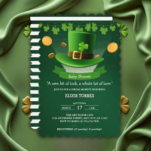 St. Patrick's Day Hat Kleeblatt Gold Baby Shower Einladung