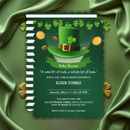 St. Patrick's Day Hat Kleeblatt Gold Baby Shower Einladung