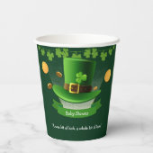 St. Patrick's Day Hat Kleeblatt Gold Baby Shower Pappbecher (Rückseite)