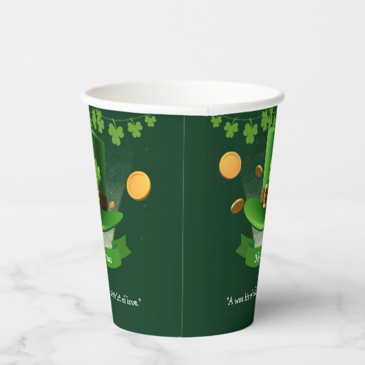 St. Patrick's Day Hat Kleeblatt Gold Baby Shower Pappbecher (Rechts)