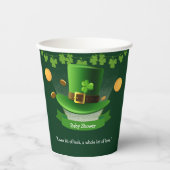 St. Patrick's Day Hat Kleeblatt Gold Baby Shower Pappbecher (Vorderseite)