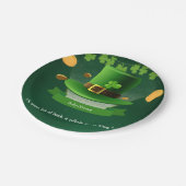 St. Patrick's Day Hat Kleeblatt Gold Baby Shower Pappteller (Schrägansicht)