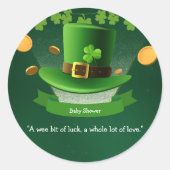St. Patrick's Day Hat Kleeblatt Gold Baby Shower Runder Aufkleber (Vorderseite)
