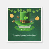 St. Patrick's Day Hat Kleeblatt Gold Baby Shower Serviette (Vorderseite)
