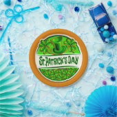 St Patrick's Day Hat Kleeblatts Green Orange klein Pappteller (Party)