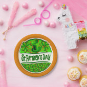 St Patrick's Day Hat Kleeblatts Green Orange klein Pappteller (Party)