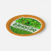 St Patrick's Day Hat Kleeblatts Green Orange klein Pappteller (Schrägansicht)