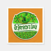 St Patrick's Day Hat Kleeblatts Green Orange Small Serviette (Vorderseite)