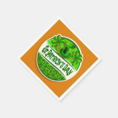 St Patrick's Day Hat Kleeblatts Green Orange Small Serviette (Ecke)