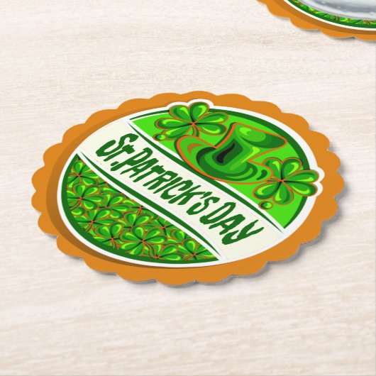 St Patrick's Day Hat Kleeblatts Green Orange Untersetzer (angewinkelt)