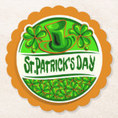 St Patrick's Day Hat Kleeblatts Green Orange Untersetzer (Vorderseite)