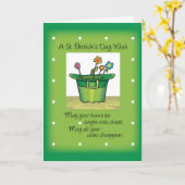 St. Patrick's Day Hat mit Blume Karte (Gelbe Blume)
