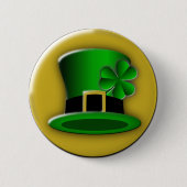 St Patricks Day Hat Round Button (Vorderseite)
