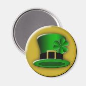 St Patricks Day Hat Round Magnet (Vorderseite/Rückseite)