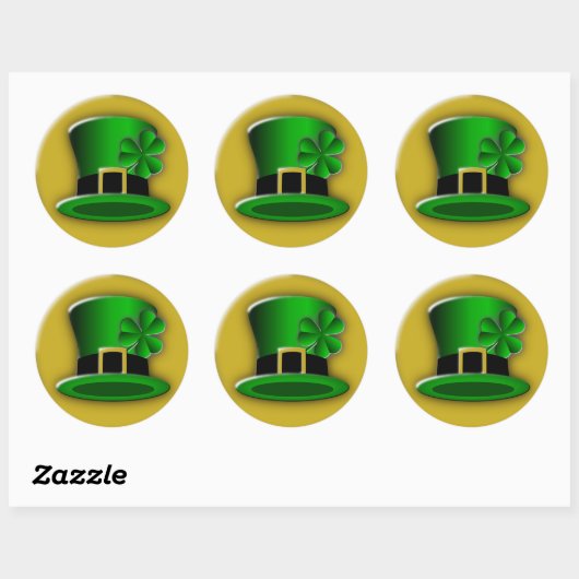 St Patricks Day Hat Round Stickers (Blatt)