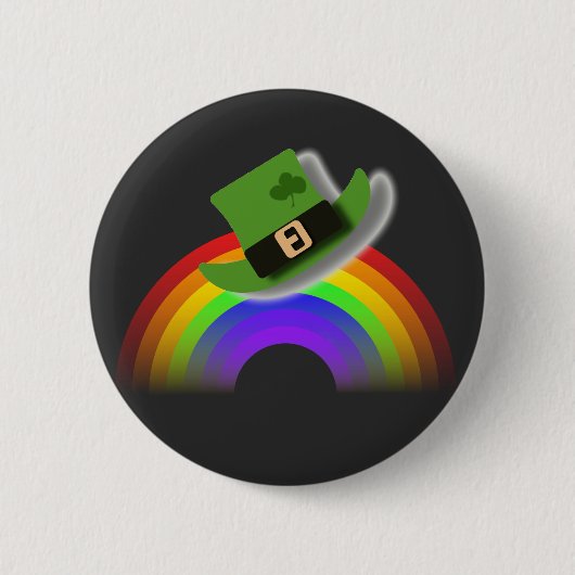 St Patricks Day Hat und Rainbow Button (Vorderseite)