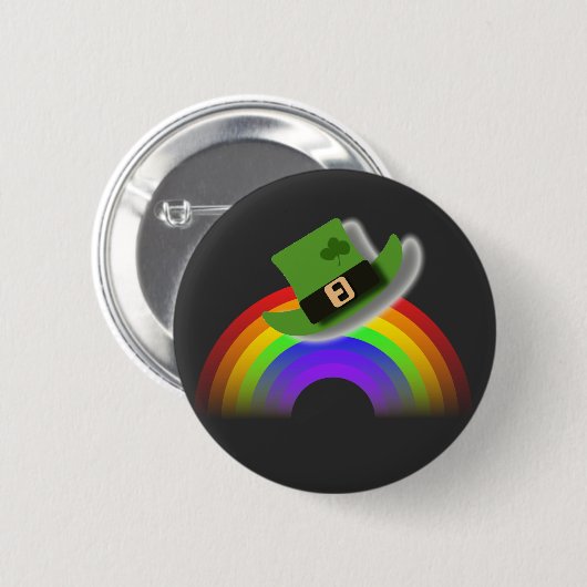 St Patricks Day Hat und Rainbow Button (Vorne & Hinten)