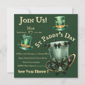 St Patrick's Day Hats and Bows Party Einladung (Vorderseite)