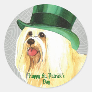 St. Patrick's Day Havanese Classic Round Sticker