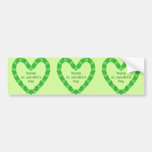 St Patrick's Day Heart Autoaufkleber
