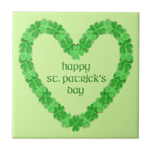 St Patrick's Day Heart Fliese