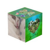 St. Patrick's Day Heart Frames 4 Fotos Würfel (Rückseite Schrägansicht)