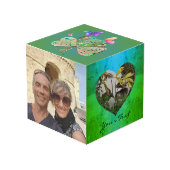 St. Patrick's Day Heart Frames 4 Fotos Würfel (Vorderseite Schrägansicht)