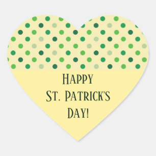 St Patricks Day Heart Herz-Aufkleber