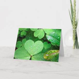 St Patrick's Day Heart Leaves Photo Card Karte