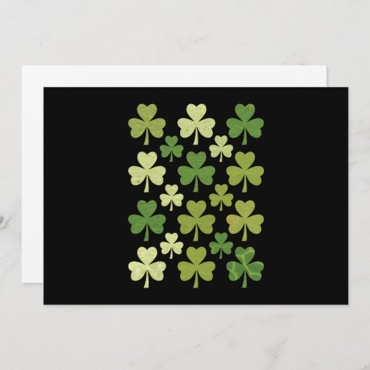St Patrick's Day Heart Lucky Clover Kleeblatt Einladung (Vorne/Hinten)