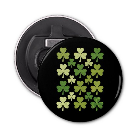 St Patrick's Day Heart Lucky Clover Kleeblatt Flaschenöffner (Vorderseite)