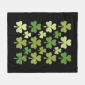 St Patrick's Day Heart Lucky Clover Kleeblatt Fleecedecke (Vorderseite (Horizontal))
