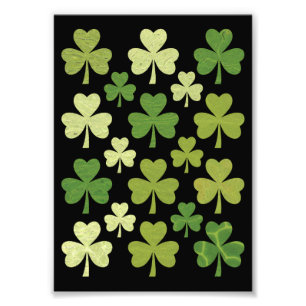 St Patrick's Day Heart Lucky Clover Kleeblatt Fotodruck