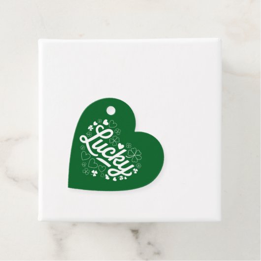 St Patrick's Day Heart Lucky Clover Kleeblatt Geschenkanhänger (Beispiel)