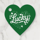 St Patrick's Day Heart Lucky Clover Kleeblatt Geschenkanhänger (Vorderseite)