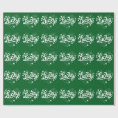 St Patrick's Day Heart Lucky Clover Kleeblatt Geschenkpapier (Flach)