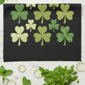 St Patrick's Day Heart Lucky Clover Kleeblatt Geschirrtuch (Gefaltet)