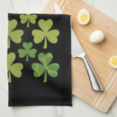 St Patrick's Day Heart Lucky Clover Kleeblatt Geschirrtuch (Viertel Falte)